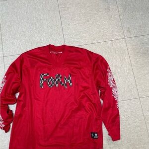 Chrome Hearts Red Jersey with White Accents